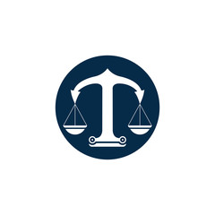 Justice law logo design illustration vector