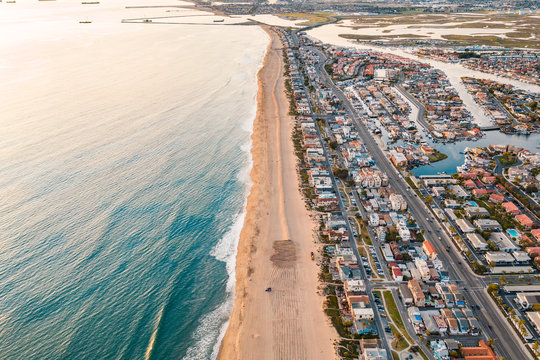 Aerial view of city on beach