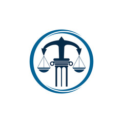 justice law logo design template. pillar shape illustration