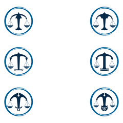 Justice law logo design illustration vector