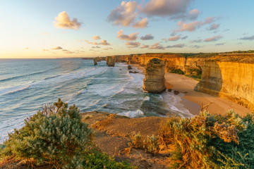 twelve apostles at sunset,great ocean road at port campbell, australia 98