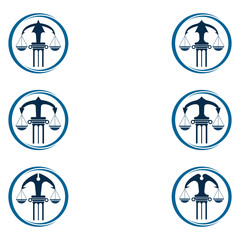 justice law logo design template. pillar shape illustration