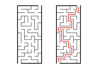 Abstact labyrinth. Educational game for kids. Puzzle for children. Maze conundrum. Find the right path. Vector illustration.