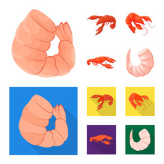 Isolated object of appetizer and ocean icon. Set of appetizer and delicacy vector icon for stock.