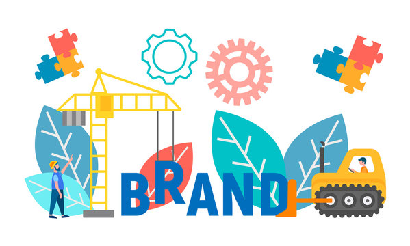oncept of brand creation and development, branding, rebranding, vector illustration.