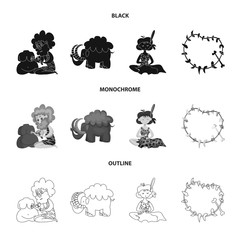 Isolated object of evolution and prehistory icon. Set of evolution and development stock symbol for web.