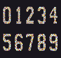 Table numbers polygon or mosaic colorful