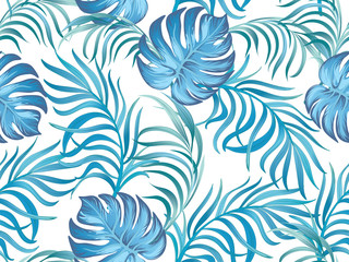 	 Trendy vector pattern in tropical style. Seamless botanical print for textile, print, fabric.