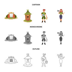 Fototapeta premium Vector design of nature and fun symbol. Collection of nature and entertainment stock symbol for web.