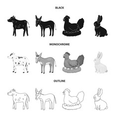 Vector illustration of breeding and kitchen symbol. Collection of breeding and organic vector icon for stock.