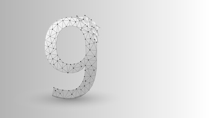 number nine 2D low poly abstract illustration consisting of points, lines, and shapes in the form of planets, stars and the universe. Origami Vector digit 9 wireframe concept.