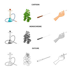 Vector design of refuse and stop icon. Collection of refuse and habit stock vector illustration.