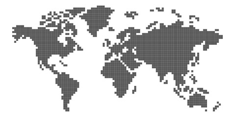 World map pixel art
