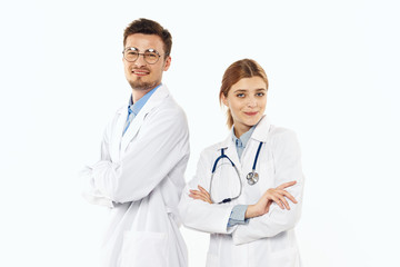 Fototapeta premium portrait of two young doctors