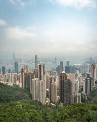 Fototapeta na wymiar View at the Hong Kong from Victoria Peak.