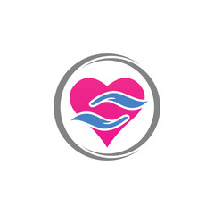 Hand care logo template vector icon business