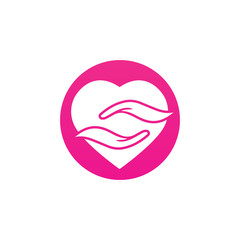 Hand care logo template vector icon business