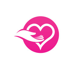 Hand care logo template vector icon business