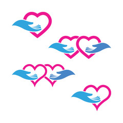 Hand care logo template vector icon business