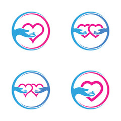 Hand care logo template vector icon business