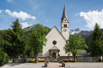 Chiesa dei Santi Pietro e Paolo Apostoli - catholic church of Saints Peter and Paul in Arabba, Trentino, Italy