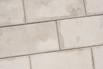 Brick pavement tile, top view. Light sidewalk, pavement texture