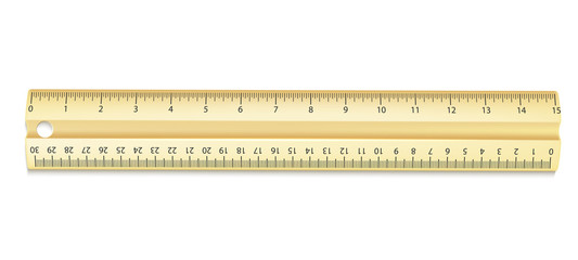 Vector realistic line ruler 3d scale tool