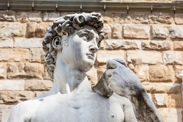 Replica of Statue of David by the Italian artist Michelangelo placed at the Piazza della Signoria...