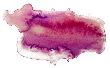 Watercolor red stain paint. on white background isolated paint texture on textured paper. paint spreads