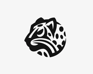 Foto op Plexiglas Leopard head logo.Wild cat emblem design editable for your business. Vector illustration. © augustos