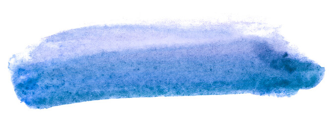 Watercolor light blue with white stain paint. on white background isolated paint texture on textured paper. freehand brush stroke