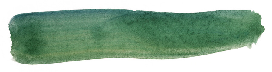 Watercolor green stain paint. on white background isolated paint texture on textured paper. freehand brush stroke