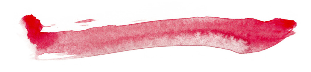 Fototapeta premium Watercolor red stain paint. on white background isolated paint texture on textured paper. freehand brush stroke