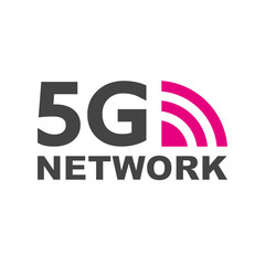 5G new wireless internet wifi connection. Vector technology icon network sign 5G. Fifth innovative generation of the global high speed Internet broadband network. EPS 10.