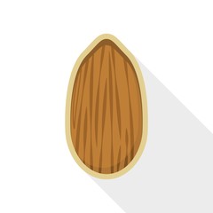 Brown almond icon. Flat illustration of brown almond vector icon for web design