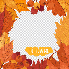 Autumn vector square template for social networks