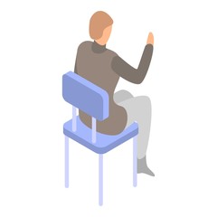 Man at chair icon. Isometric of man at chair vector icon for web design isolated on white background