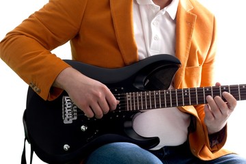 Man playing electric guitar