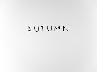 written in marker by hand text autumn