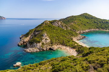 Fototapeta premium Porto Timoni is an amazing beautiful double beach in Corfu, Greece