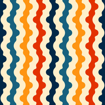 Retro seamless pattern - colorful nostalgic background design