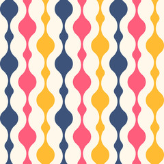 Retro seamless pattern - colorful nostalgic background design