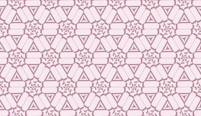 Vector Seamless layout with curved line, illusion triangles. Abstract hipster pattern. For your wallpaper, advert, banner, poster.