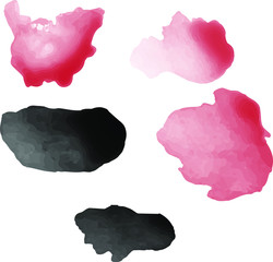 set of vector watercolor brush stroke,mokup 