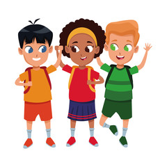 childhood cute school students cartoon