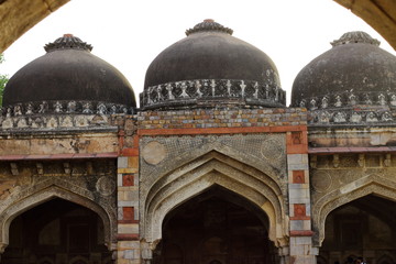 Detail of the three domed mosque, Lodhi garden