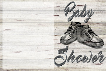 baby shower background in silver pewter