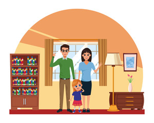 Family parents and childrens cartoons