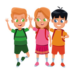 childhood cute school students cartoon