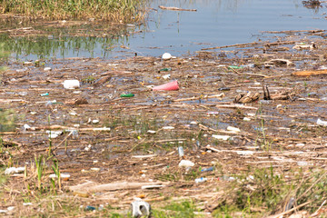 Zywieckie lake. A polluted lake in southern Poland. Not all lakes in Europe are clean.